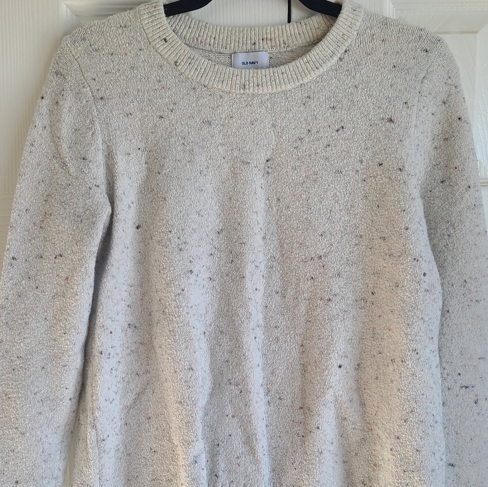 Old Navy Women's Speckled Cream Sweater